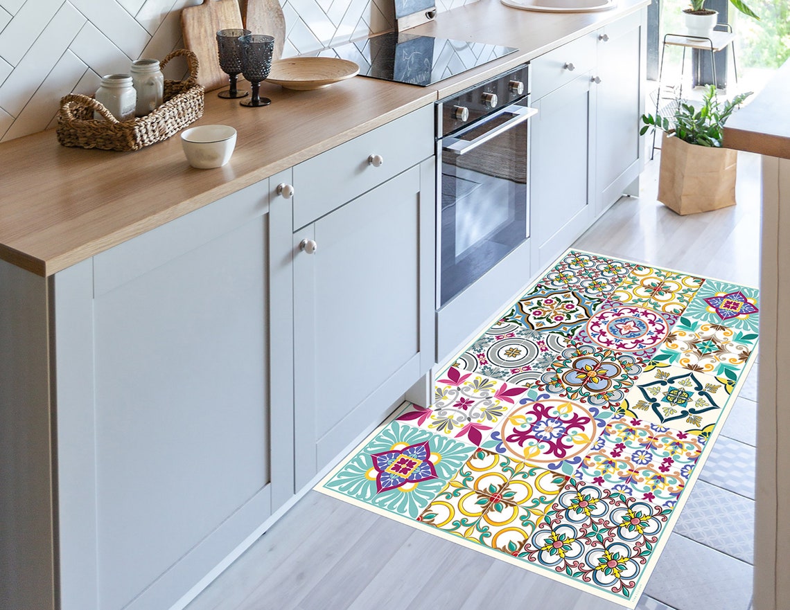 TIVA DESIGN Deep Purple Vinyl Floor Mat Decorative Linoleum Etsy