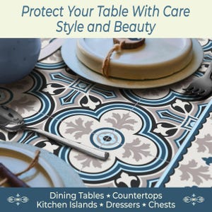 Heat Resistant Vinyl Table Runner Trivet, " Lisbon" by TIVA DESIGN