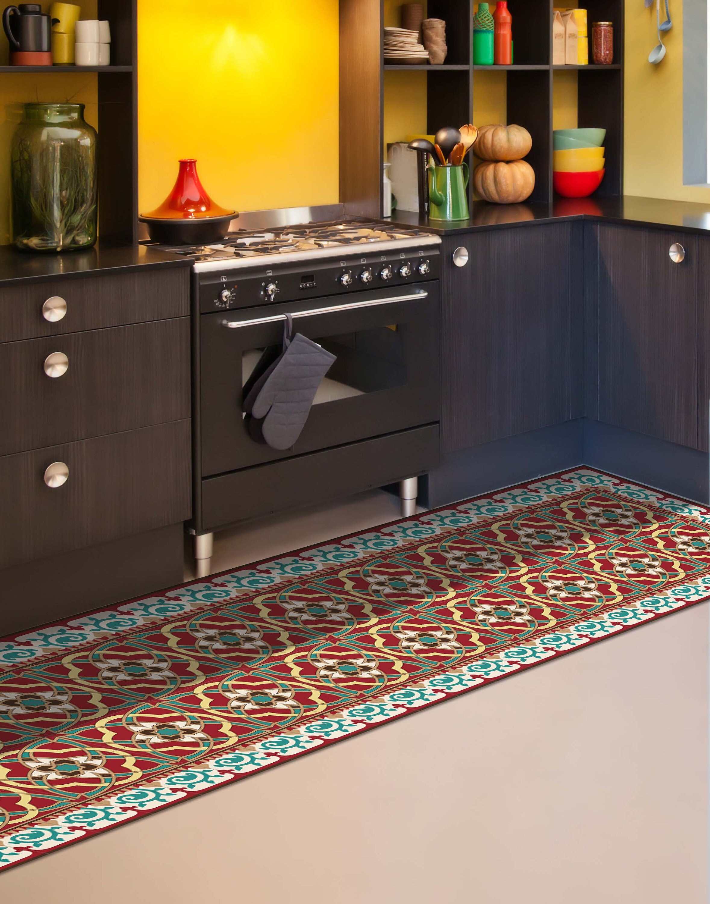 Vinyl Large Size Floor Mat, Rug, Runner Arabesque by TIVA DESIGN Etsy