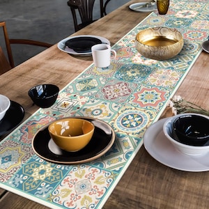 Heat Resistant Vinyl Table Runner Trivet, " Venetian Beauty" by TIVA DESIGN