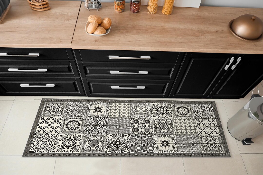 Vinyl Rug Mat Vinyl Floor Mat – Decorative PVC Rug, Anti-slip Runner,