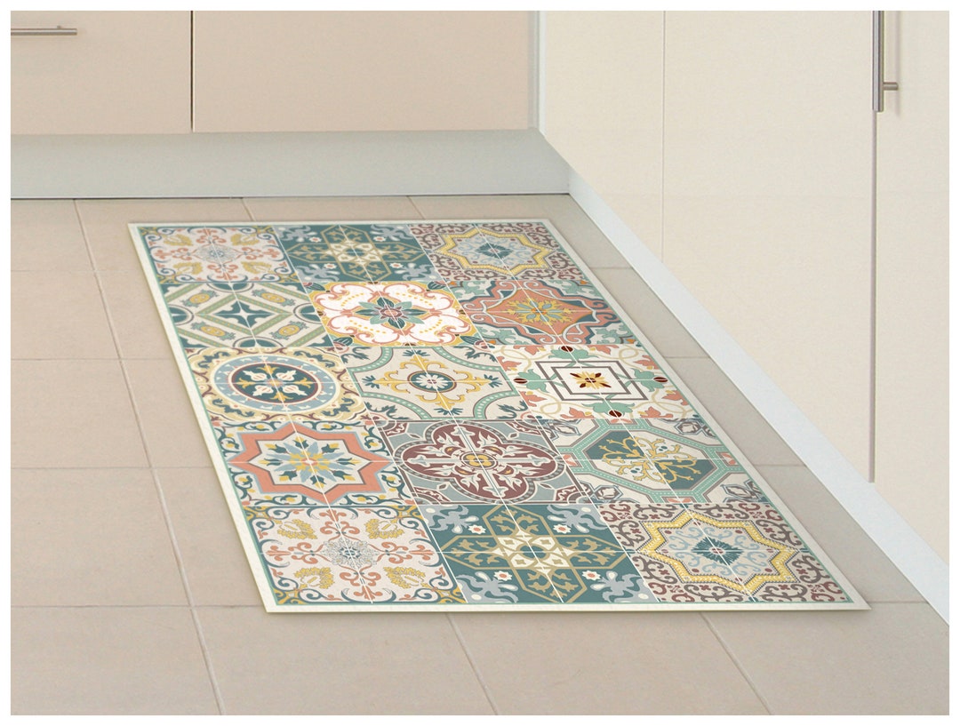 Vinyl Rug Mat Vinyl Floor Mat – Decorative PVC Rug, Anti-slip Runner, “venetian ...