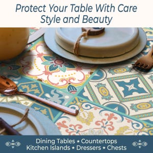 Heat Resistant Vinyl Table Runner Trivet, " Venetian Beauty" by TIVA DESIGN