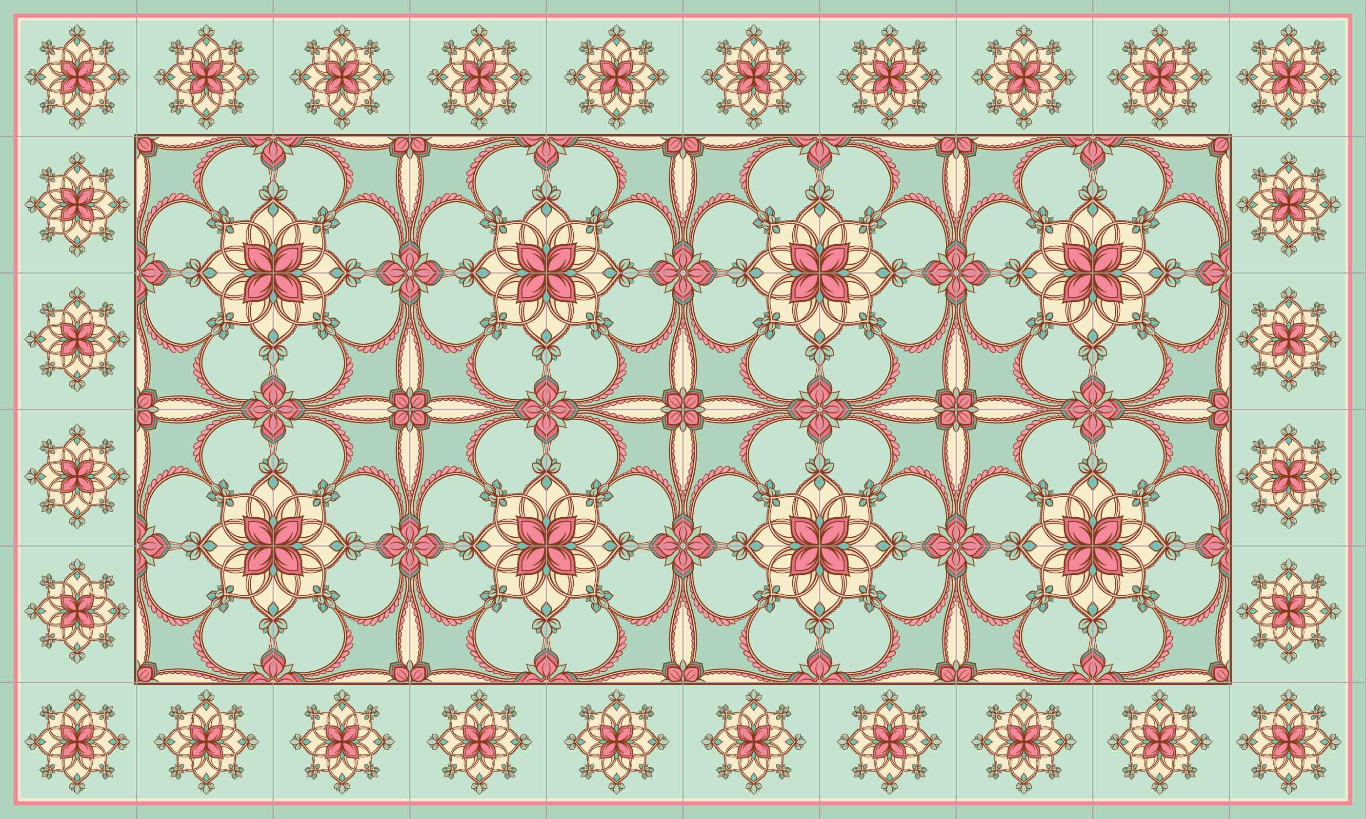Vinyl Rug Mat Vinyl Floor Mat – Decorative PVC Rug, Anti-slip Runner