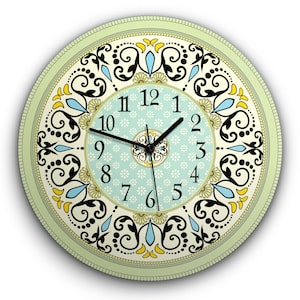 Wonderland Unique art work Wall Clock, Acrylic Glass, silent non ticking battery operated, available in 4 sizes. Created by TIVA DESIGN