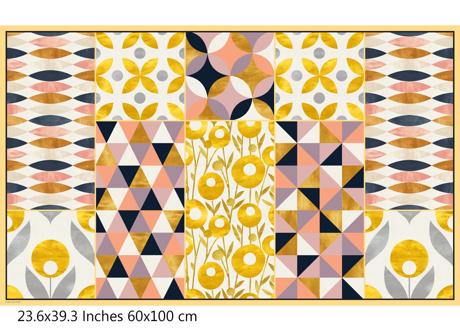 TIVA DESIGN Bauhaus Vinyl Floor Mat Decorative Rug Runner Etsy