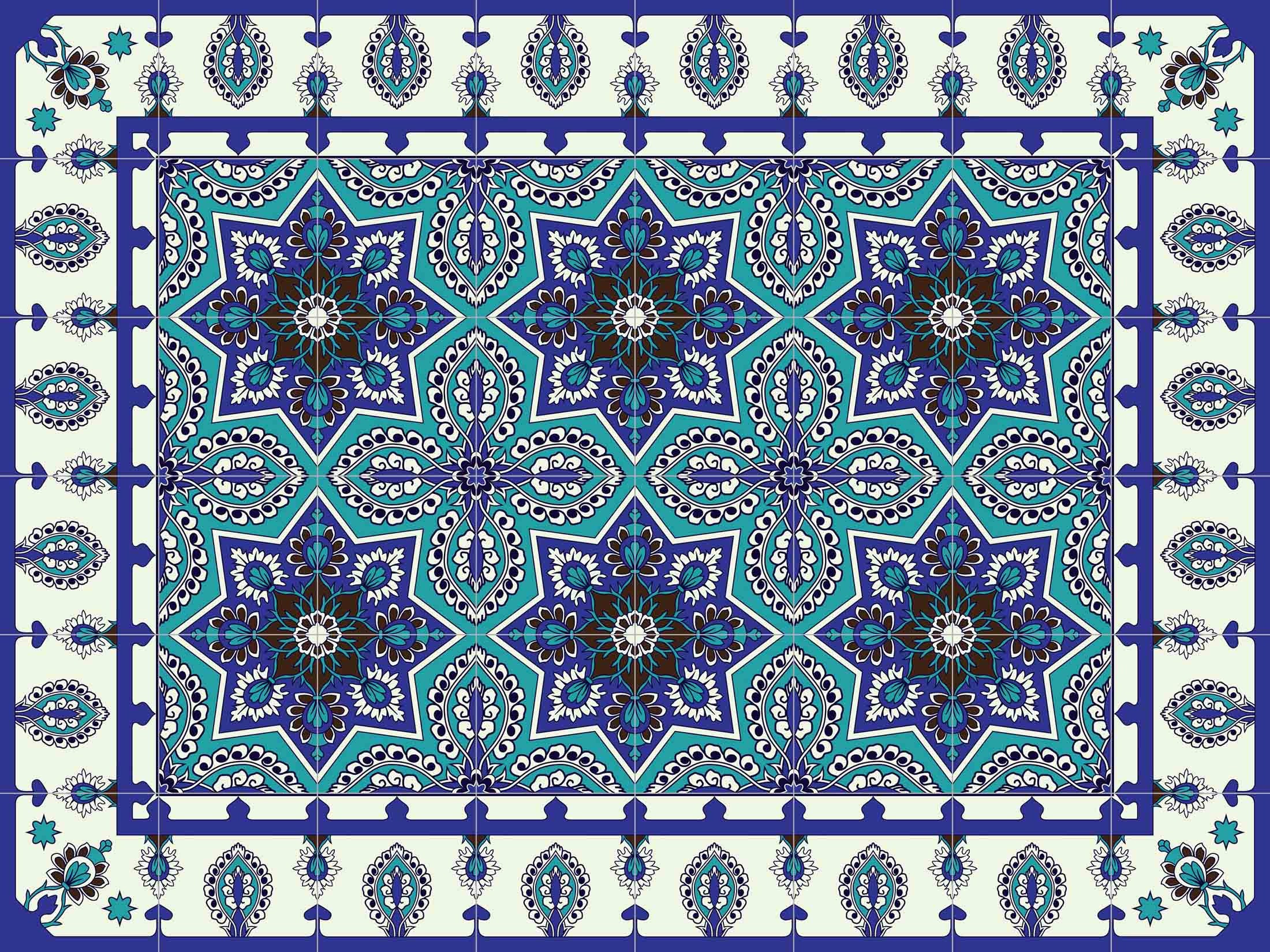 TIVA DESIGN Eastern Star Vinyl Floor Mat Rug Runner Tile Etsy