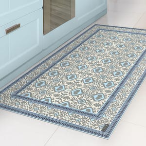 Vinyl Floor Mat – Decorative PVC Rug, Anti-Slip Runner,  "Ikat ” by TIVA DESIGN