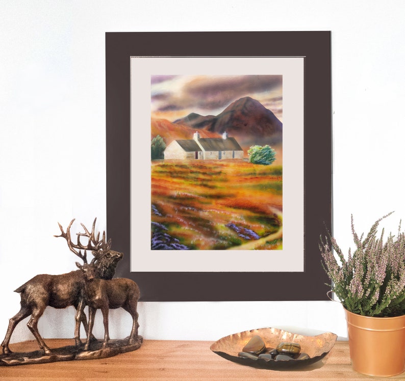 Glencoe Art Print, Scottish Landscape Wall Art,black Rock Cottage
