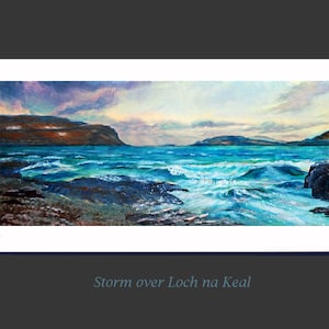 Seascape Canvas Art Print Isle of Mull Scotland Loch na Keal Wedding gift, Blue Canvas Wall Art, Gift for couples