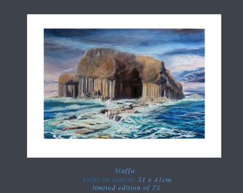 Staffa fine art print - Hebrides limited edition print on canvas by Aska
