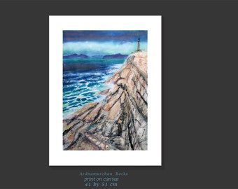 Lighthouse print, Ardnamurchan Point, Isle of Rum and Eigg print, Scotland fine art Hebrides, Father's Day gift, sailor gift