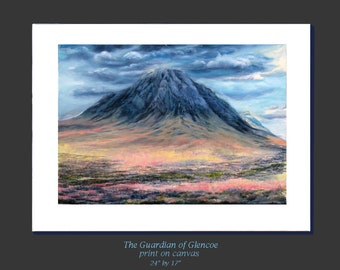 Glencoe Scotland Canvas Art Print, Scottish Highlands, Mountain Wall Art, Buachaille Etive Mor, Valentines day boyfriend gift, Office Decor