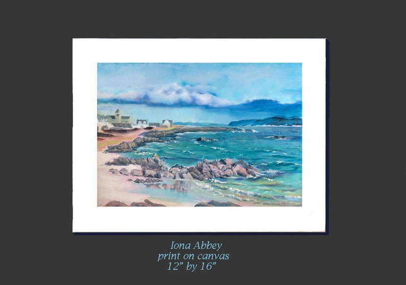 Iona Abbey fine art print scottish living room wall art decor blue coastal wall art