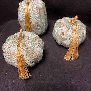 Set of 3 Floral, Delft, Chinoiserie Decoupage Pumpkins - Multiple styles