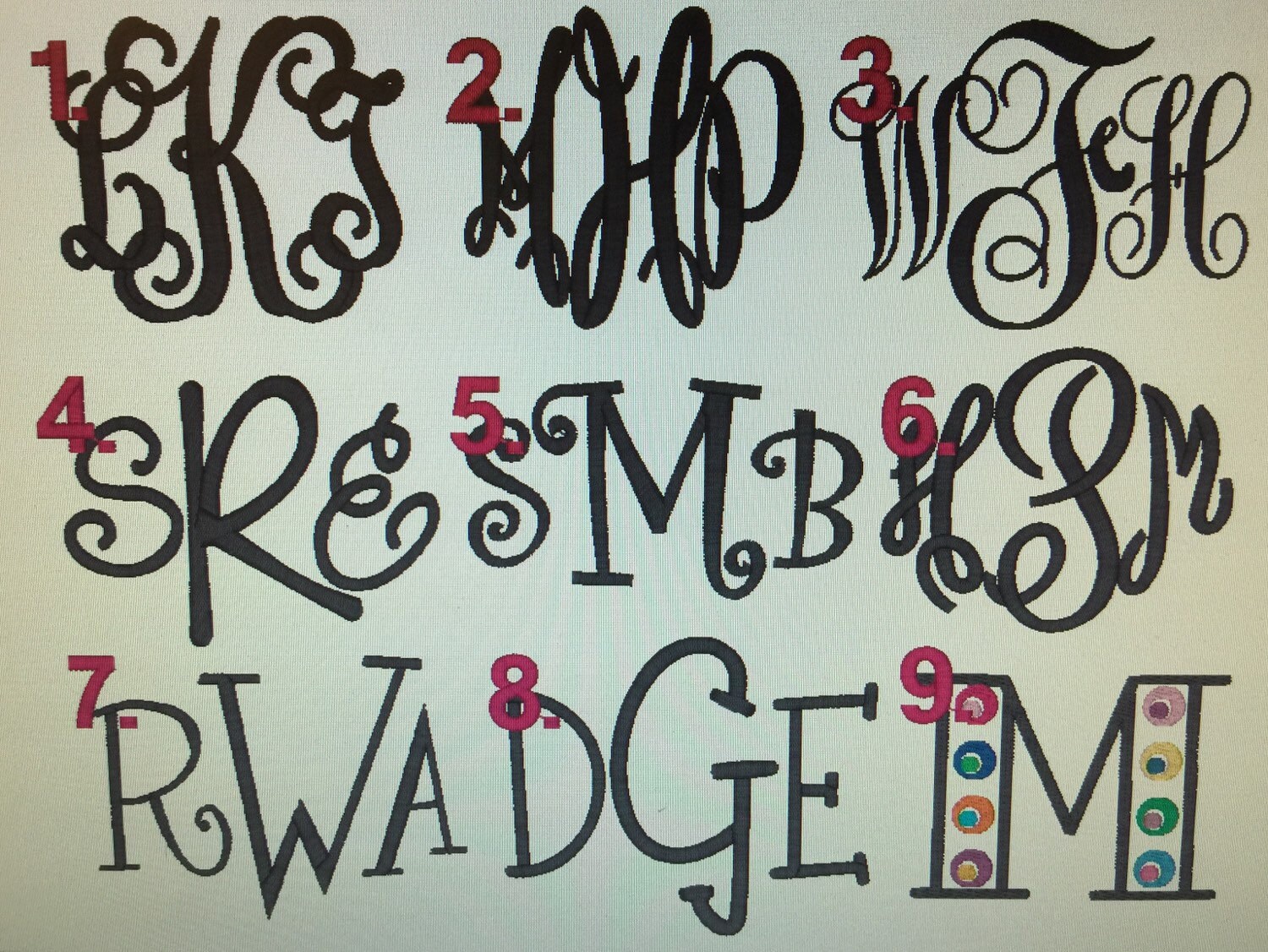 FONTS & THREAD COLORS Do not purchase this listing | Etsy