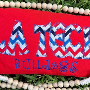 TECH Football sport spirit Tshirt womans monogram youth girls baby toddler royal blue red woman teacher student south graduation Louisiana