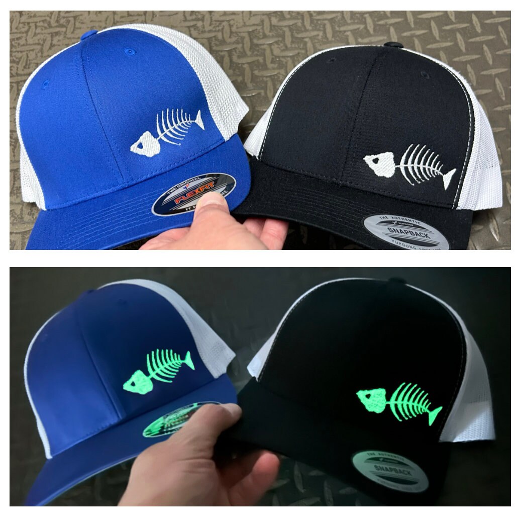 Glow in the Dark Fish Bones Bike Bmx Oilfield Personalized Hat Cap Snap or  Fitted Hats - Etsy