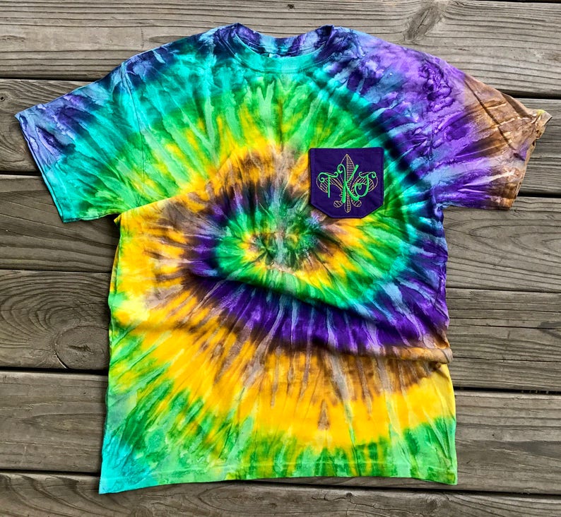 mardi gras tie dye