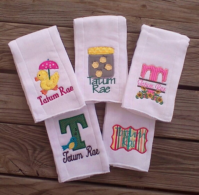 ONE Burp Cloths Personalized Boy Girl Southern Baby Gift Set Etsy