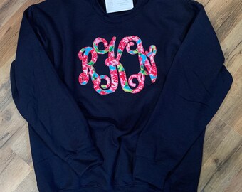 Adult Monogram Sweatshirt Large monogrammed adult script shirt woman youth girls toddler south cold winter fall super soft top pull over