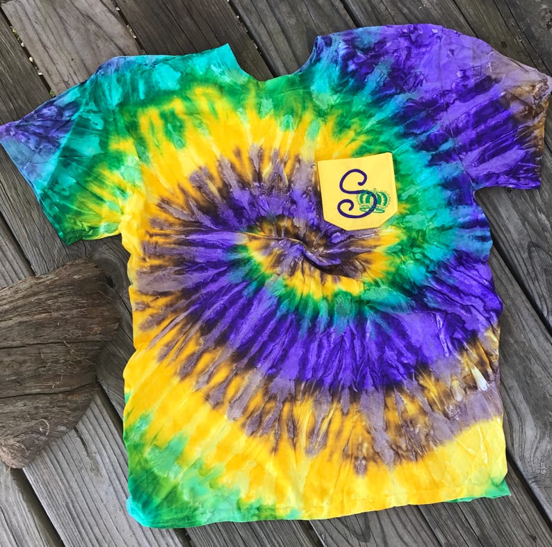 mardi gras tie dye dress