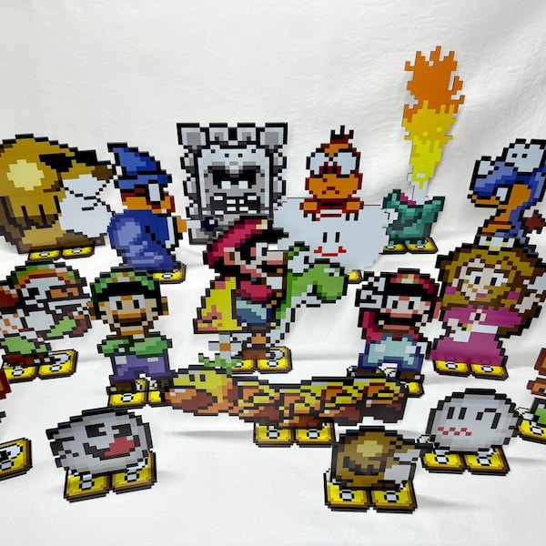 Super Mario World Sprites - Super Nintendo Video Game Inspired Art