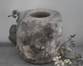 PRE-ORDER Grey Himalayan Salt Candle Holder