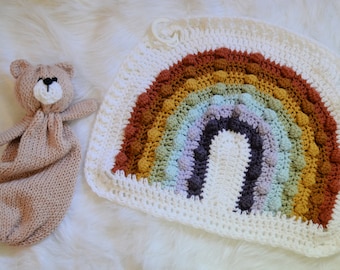Rainbow Lovey, Aangepaste Rainbow Lovey, Baby Security Deken, Bobble Rainbow Lovey, Pasgeboren Lovey, Peuter Lovey, Baby Deken