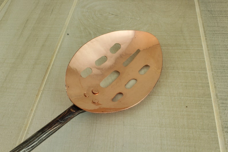 Copper Slotted Spoons Etsy