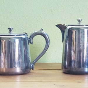 Barker Bros Coffee & Tea Pot Set, 1860-1899 Birmingham England Silverplate, Art Nouveau, RARE Early English Silver Plate! Tea Service Pots
