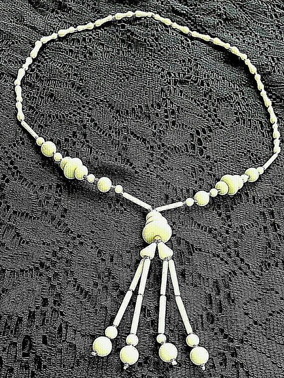 SALE! Vintage Jade Icy Jadeite lariat & Citrine N… - image 5