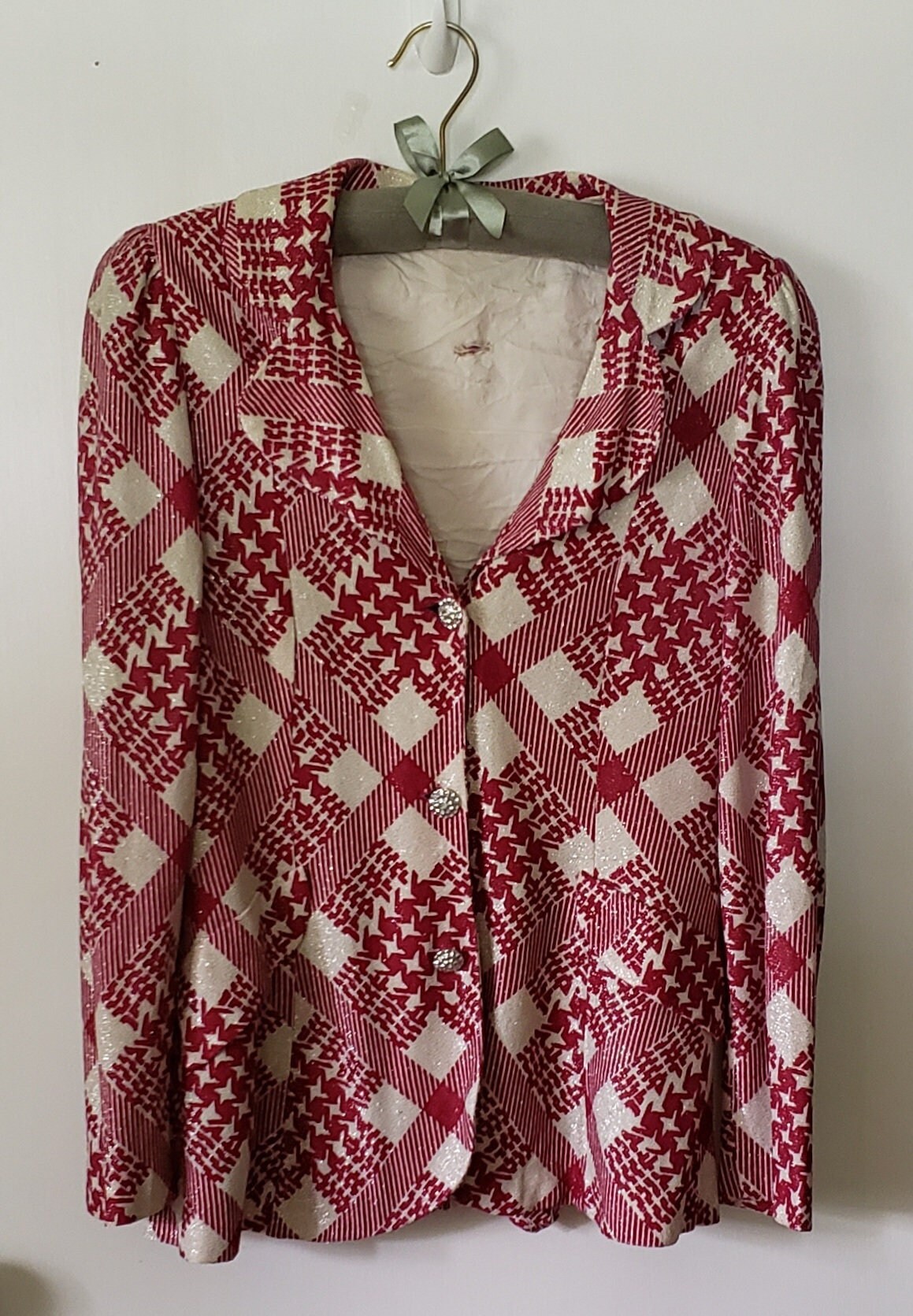 Genuine 1980's Metallic Thread Handmade, Jacket/blazer