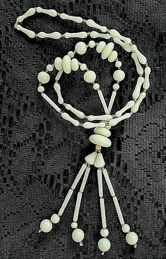 SALE! Vintage Jade Icy Jadeite lariat & Citrine N… - image 3