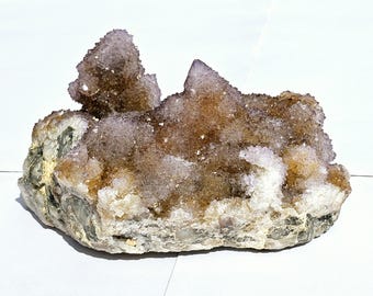 Amethyst Druzy Cluster, Spirit Quartz Druzie, Cactus Flowers, Rough Sugar Druze, Over 2 Pounds, 952 gms, 5.5", Lavender Amethyst & Citrine!