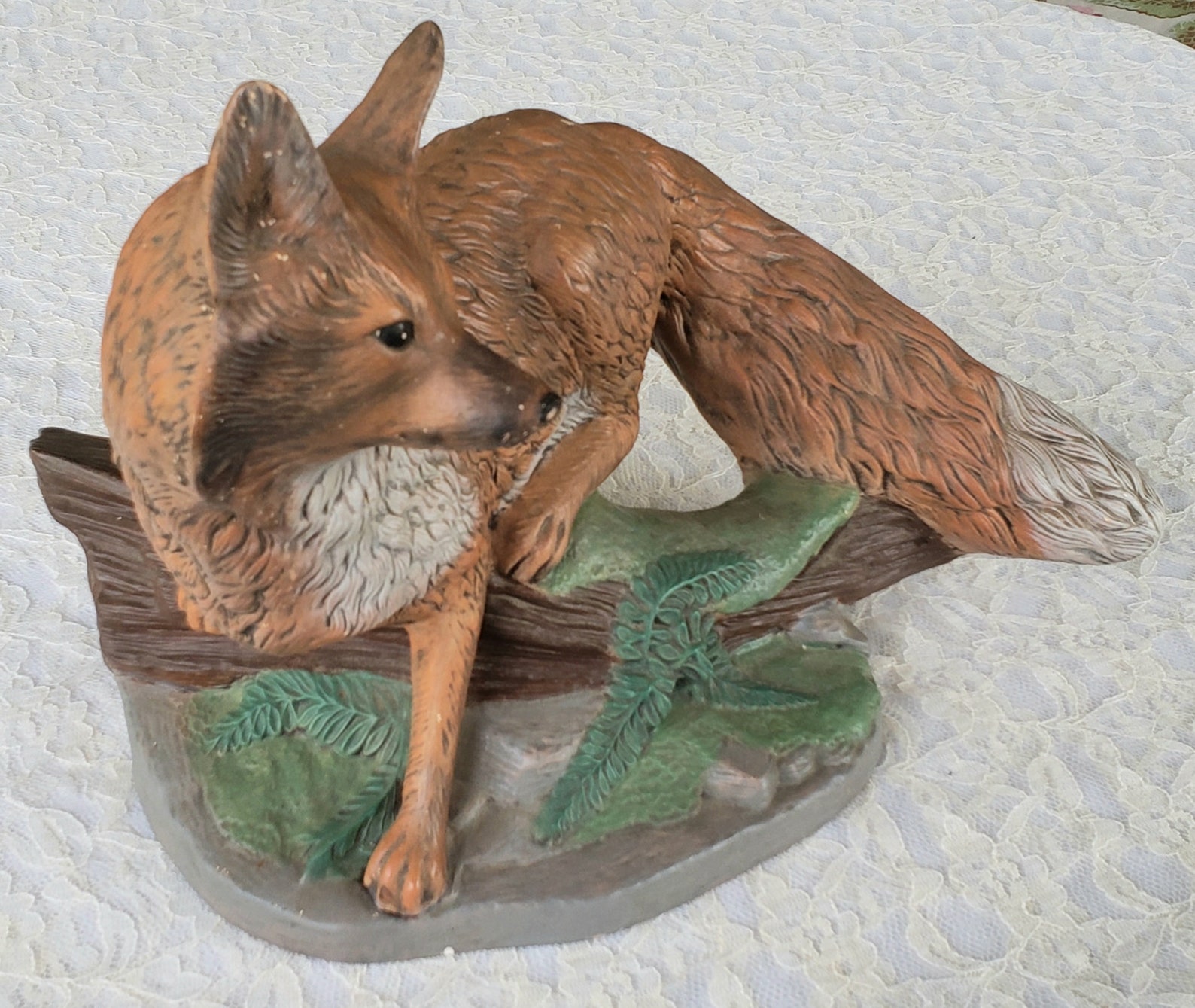 Vintage Ceramic Fox Signed 1977 Hand Painted Large 14 Etsy