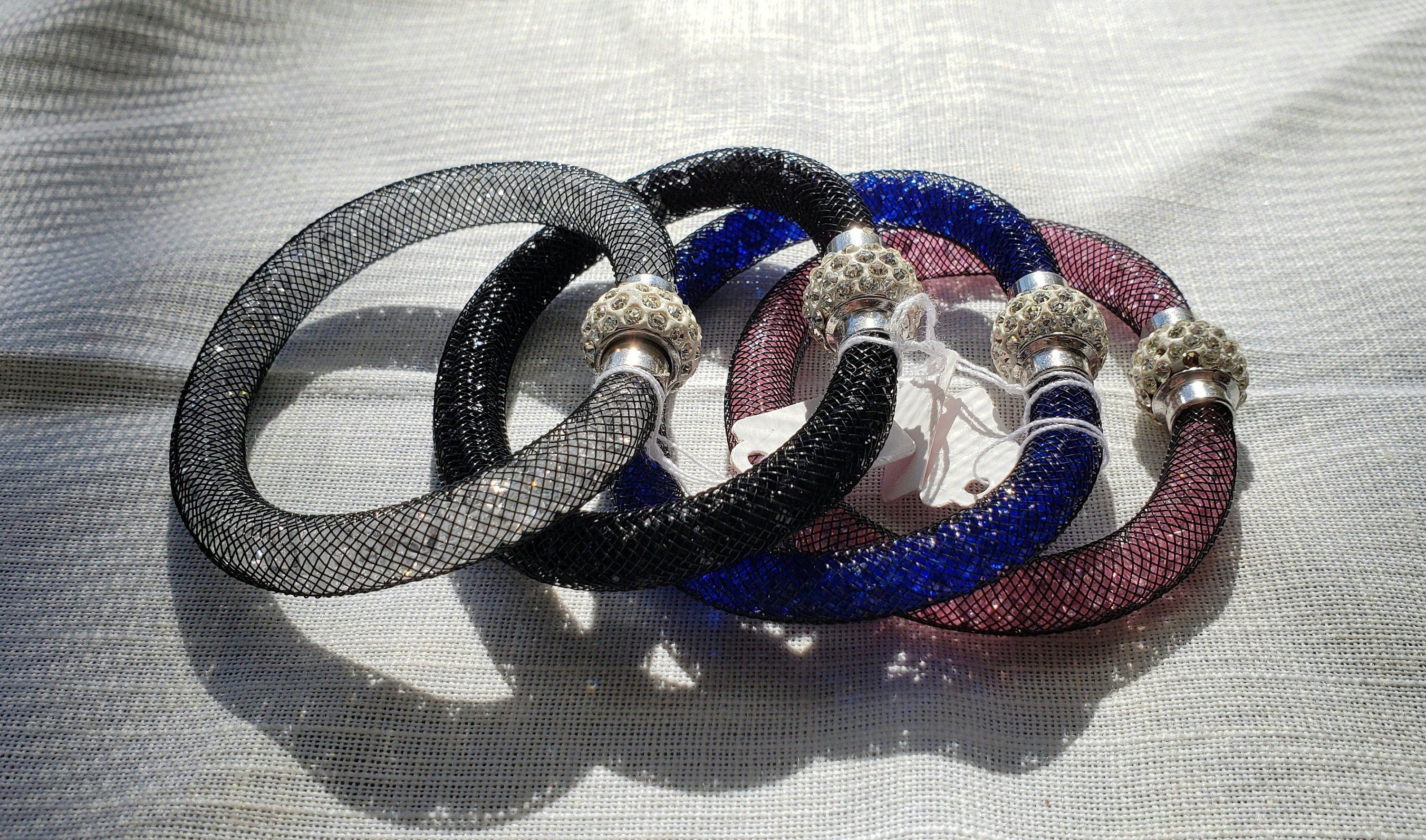Miasol Crystal Bracelets Mesh Chain With Full Resin Crystal Magnetic Double  Wrap Bracelet – Ella Moore