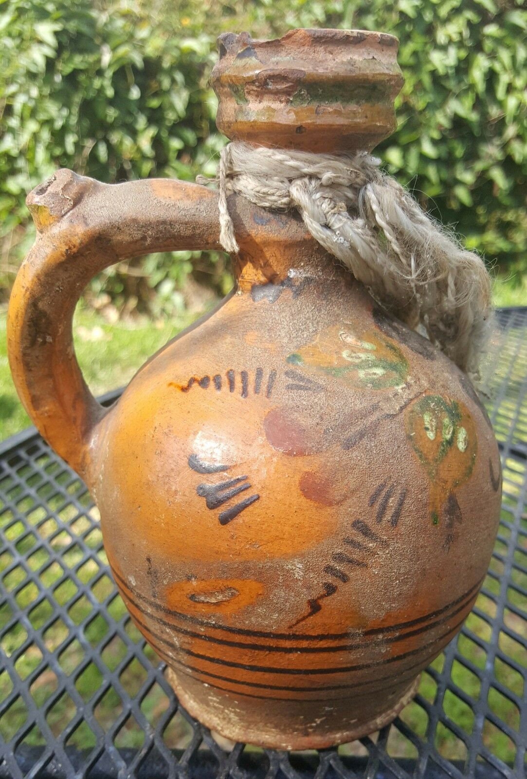 Primitive Indigenous Pottery Water Jug, Tribal Ceremonial, Native