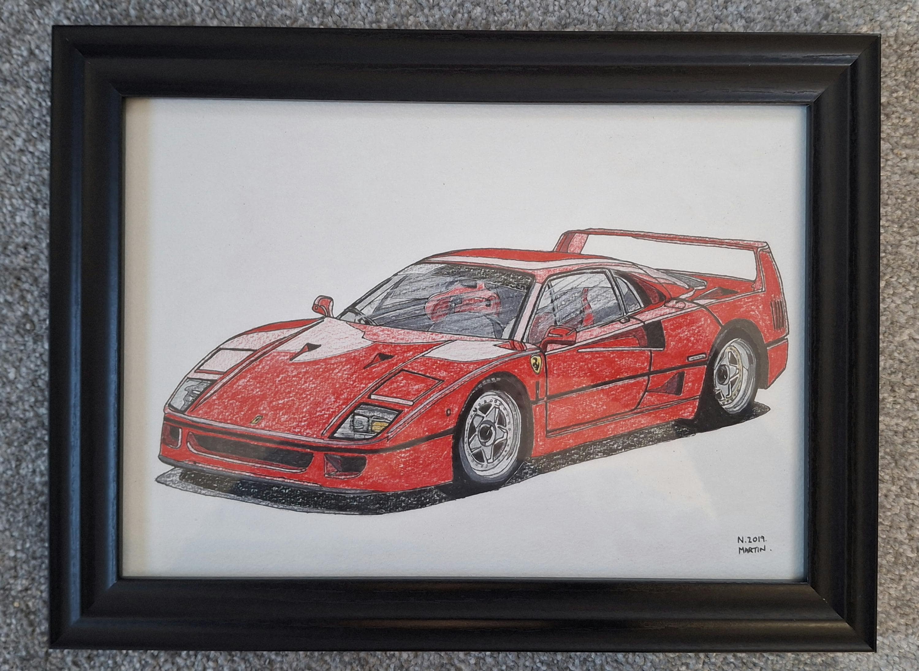 油絵　肉筆絵画　F40サイズ　「Paris」 Ferrari F40, Original Hand-drawn Drawing (not a Print) - Etsy