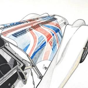 Morgan motor car, Morgan sports car, Morgan Plus 6, Morgan Aero 8, Morgan Roadster, +4, +8,original A3 size hand-drawn drawing (not a print)
