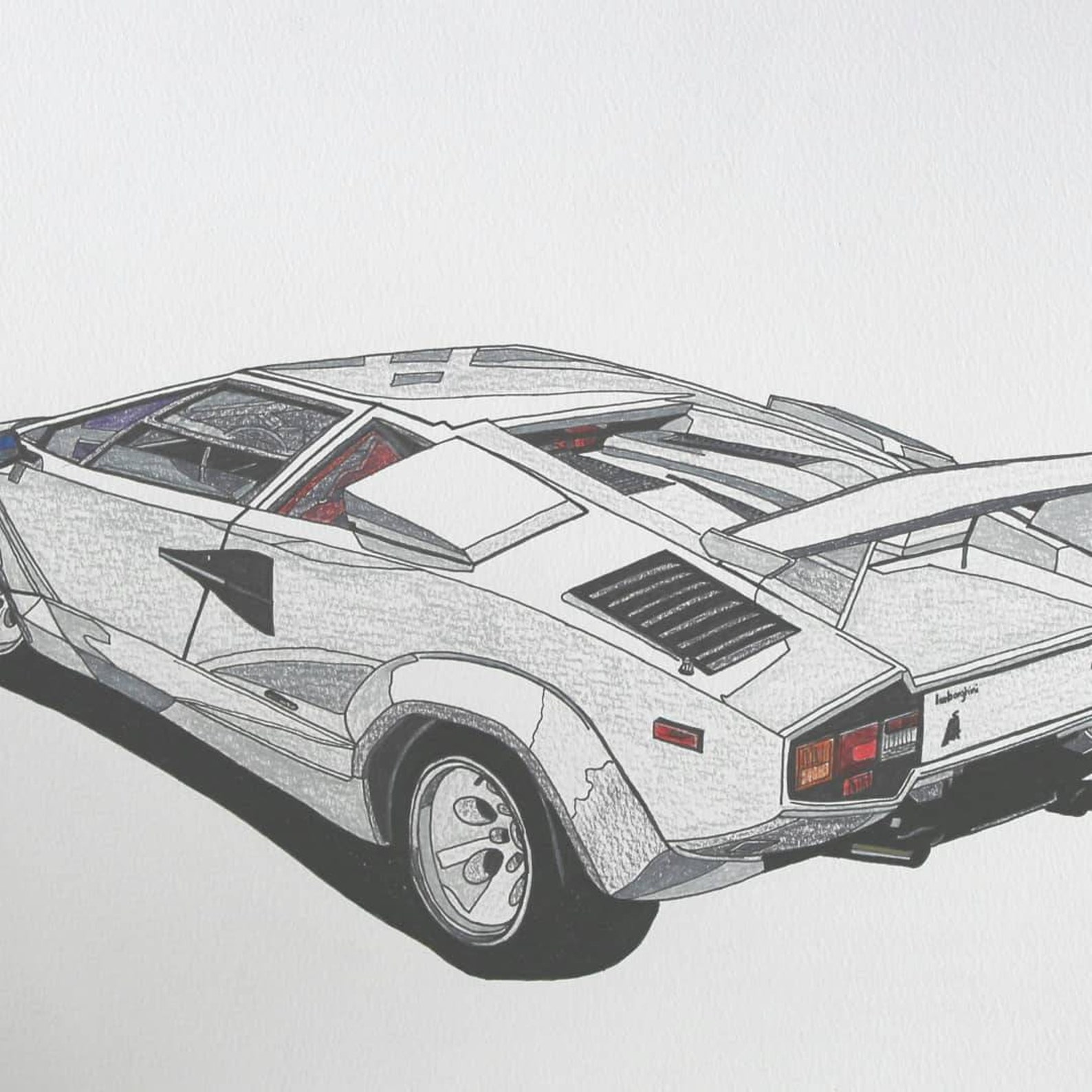 Countach Drawing Original A3 Size Handdrawn Etsy