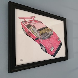 Lamborghini Countach Drawing, Original A3 Size Hand-drawn Drawing (not ...