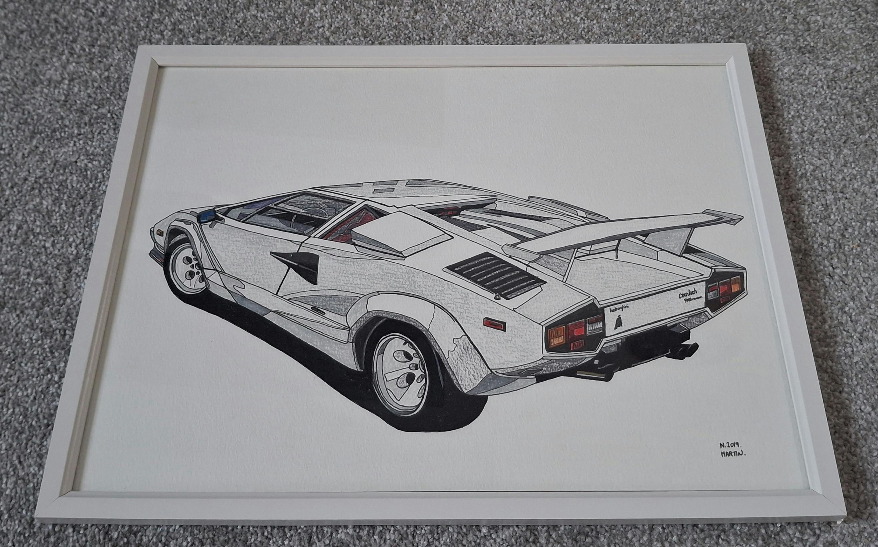 Lamborghini Countach Art, Original Hand-drawn Drawing - Etsy