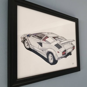 Lamborghini Countach Drawing, Original A3 Size Hand-drawn Drawing not a ...