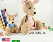 kangaroo crochet pattern, crochet pattern, crochet kangaroo, kangaroo tutorial, pattern, amigurumi