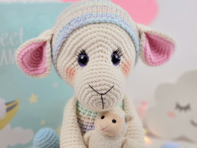 lamb crochet pattern, sheep crochet pattern, crochet lamb, crochet sheep, amigurumi lamb, lamb tutorial image 3