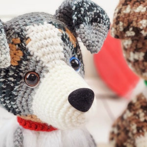 australian shephard crochet pattern, crochet pattern, australian shephard, dog crochet pattern, amigurumi, crochet dog image 2