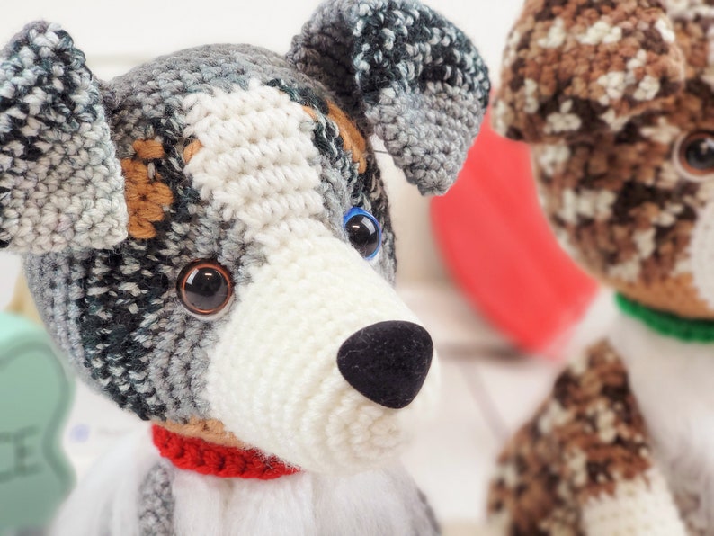 australian shephard crochet pattern, crochet pattern, australian shephard, dog crochet pattern, amigurumi, crochet dog image 2