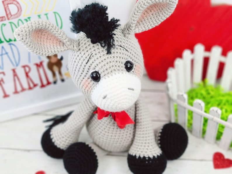 donkey crochet pattern, crochet donkey, donkey pattern, crochet pattern image 3