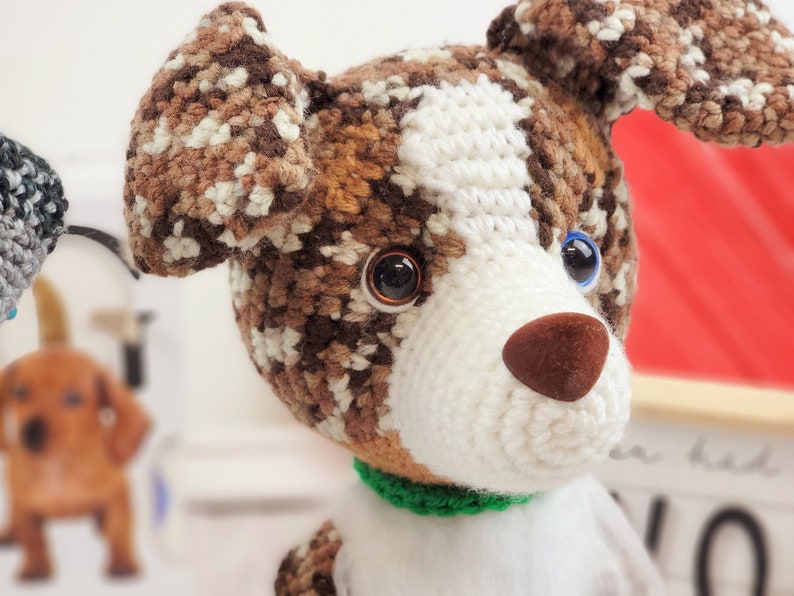 australian shephard crochet pattern, crochet pattern, australian shephard, dog crochet pattern, amigurumi, crochet dog image 3